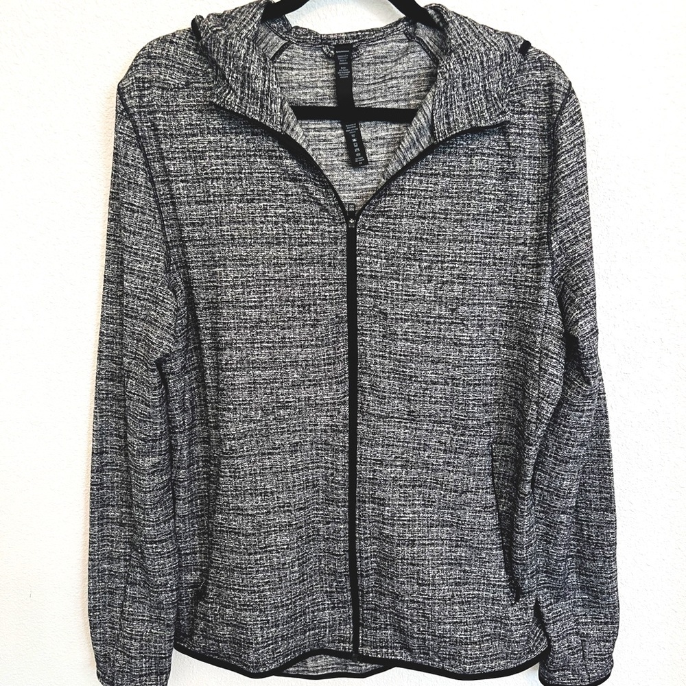 Lululemon Men's Heathered Black Gray Surge Warm Full Zip Hoodie Size Medium